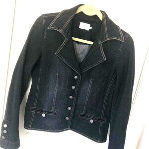 Y2K Vintage MORRISSEY Womens 8 Denim Crop Jacket $325 Goth Grunge Metal Buttons
